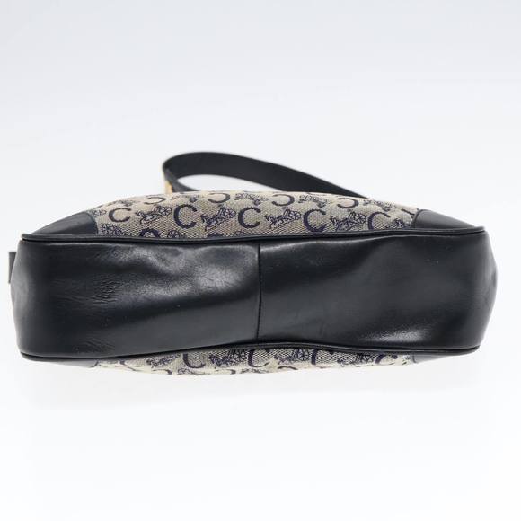 CELINE C Sulky Shoulder Bag Canvas Navy Gold Auth fm3869 - Picture 5 of 16